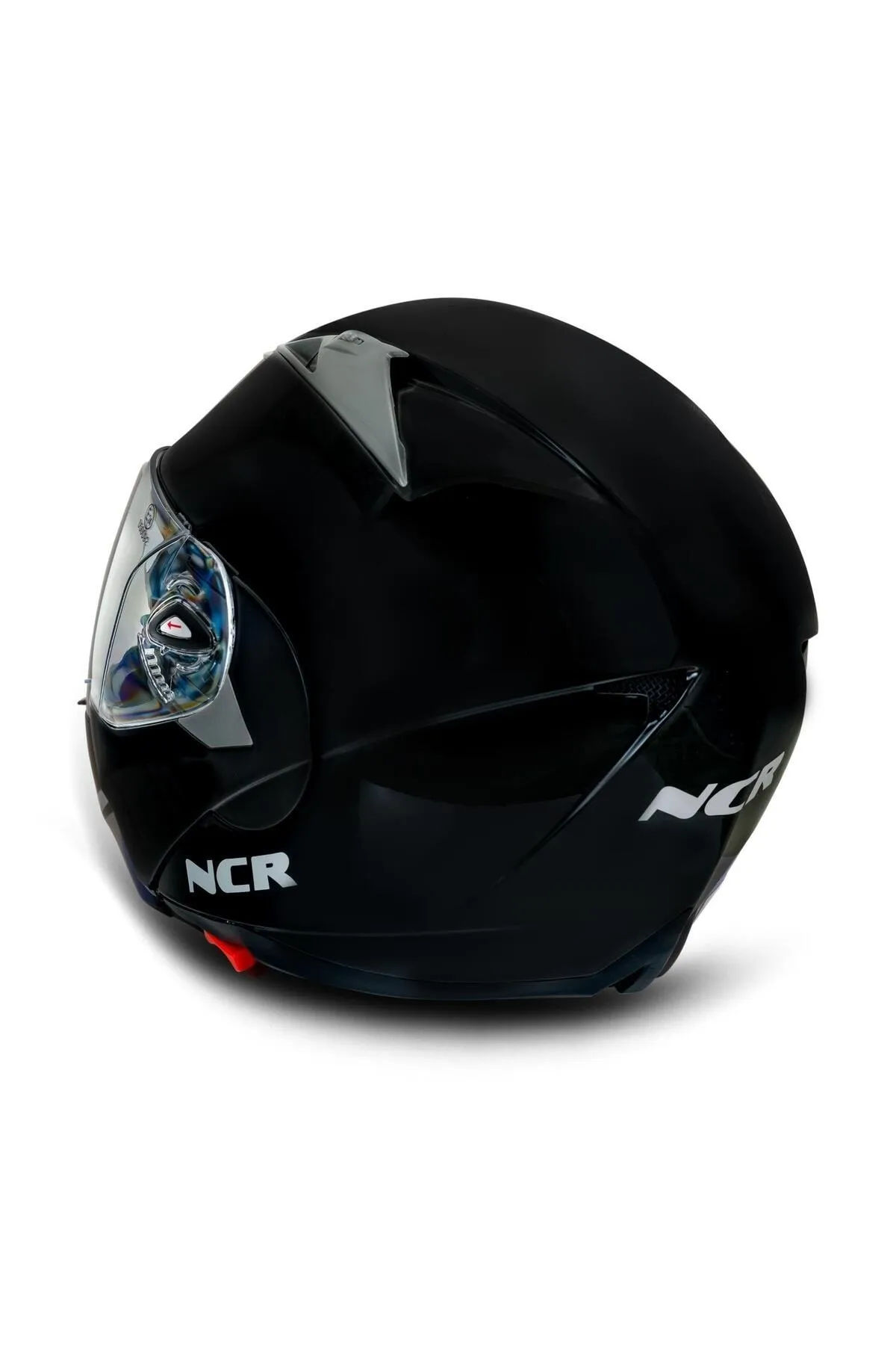 Ncr Çene Açılır Motor Kaskı Vizörlü Parlak Siyah Parlak Siyah