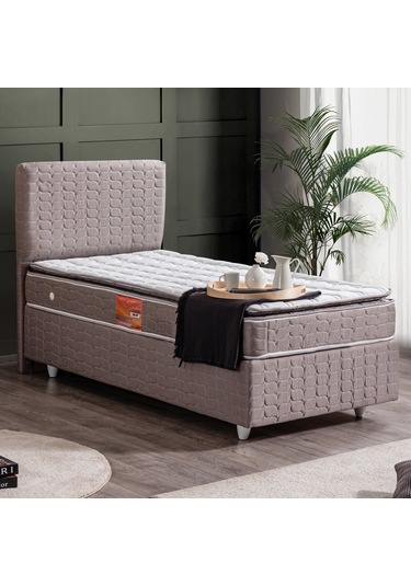 Setaymobilya Baza, Stella Tek Kişilik Baza + Başlık+Real Pedli Ortopedik Yatak