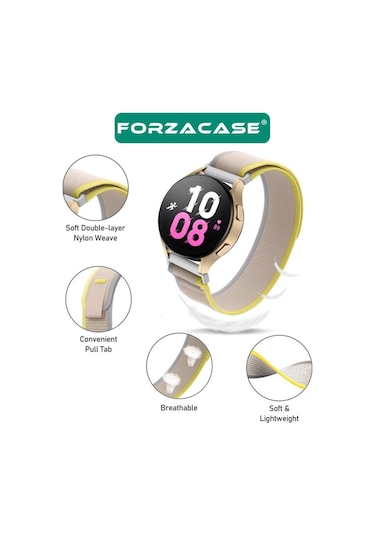 Forzacase 20 Mm Universal Akıllı Saatler İçin Cırtlı Hasır Kumaş