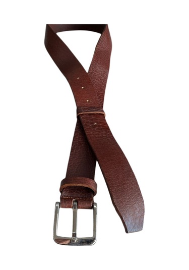 Kızıl Kahve 4,5 cm Eninde Deri Erkek Kemeri 130 CM