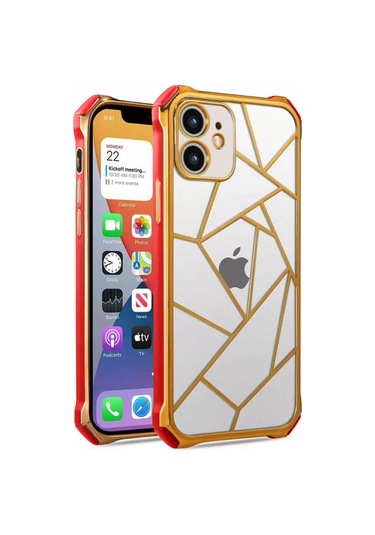 iPhone 12 Kılıf Lazer Prizma Kamera Korumalı Kapak