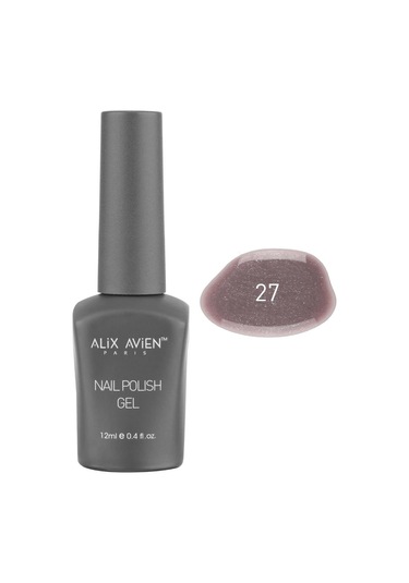 Alix Avien Uv Kalıcı Mavi Işıltılı Kahverengi Jel Oje 27 Gel Polish 12 Ml