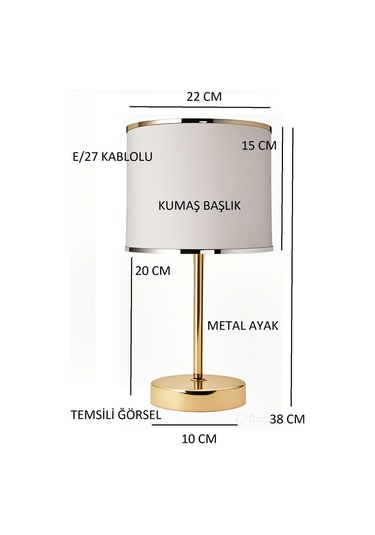 Hayat Abajur Komidin,masa,berjer Üstü Gece Lambası Beyaz