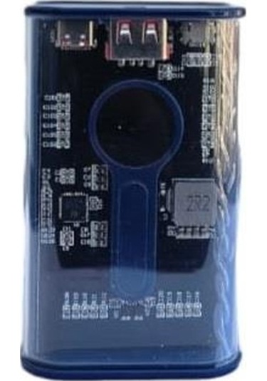 22.5w Pd Hizli 10000 Mah Digital Şeffaf Tasarimli Powerbank Mavi