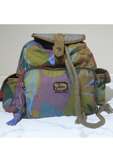 Kaliteli Tek Gözlü Vintage Salaş Disayn Unisex Sırt Günlük Okul Gezi Kamp Trekking Çantası 29cmx36cm Mor