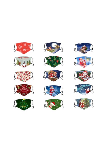 Wezone "yeniden Kullanılabilir Yıkanabilir Noel Desenli Maske - Çocuk Ve Yetişkinler İçin Rahat Koruma" Çok Renkli