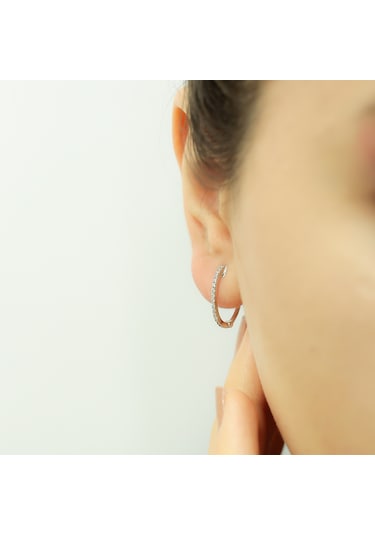 Lova Pırlantalı Oval Halka Küpe -  3030019