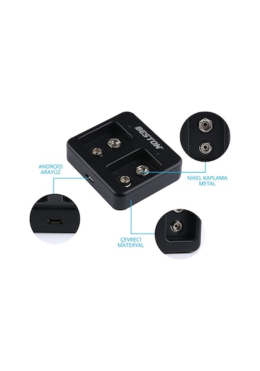 Beston M7005 Siyah 2 x 9V Pil Şarj Cihazı