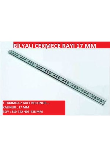 17Mm Bilyalı Çekmece Rayı (Genişlik= 1,7 Cm) Tüm Boyutlar (547862162) Gümüş