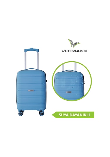Vegmann Polipropilen Pp Atlas Mavi Kabin Boy Valiz Mavi