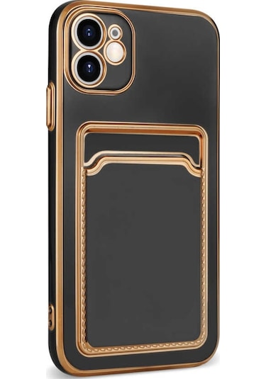 iPhone Uyumlu 11 Kilif Kartlikli Köseli Altin Model Kapak 561060756