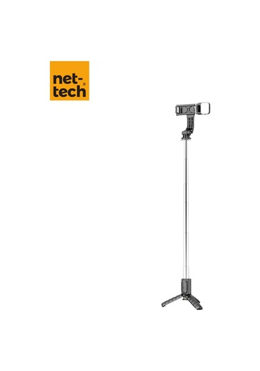 Nettech Nt-mt05 Taşınabilir Selfie Çubuk Işıklı Tripod - Siyah -