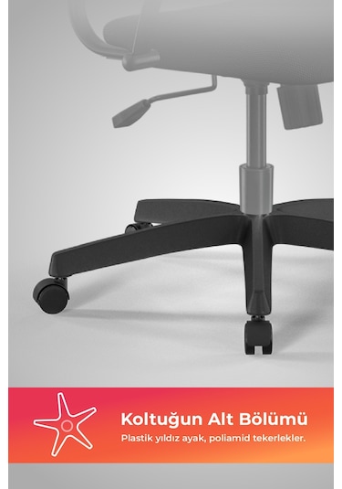 Ergolife Sit Air Ofis Koltuğu Tekerlekli, Yükseklik Ayarlı, Fileli, Siyah, Bilgisayar Sandalyesi -572.60.1.222 Çok Renkli