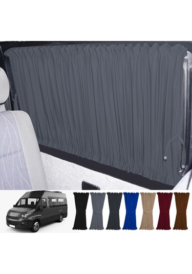 Pandami Iveco Daily 6/7 Nesil Uzun Şase 2014-2023 Uyumlu Gri Raylı Oto Perde Takımı