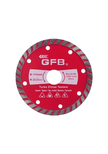 Turbo Elmas Betontestere 230x2.6 Mm Gfb2387