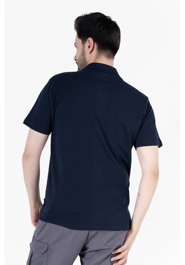 Polo Yaka Fleto Cepli T-shirt Lacivert