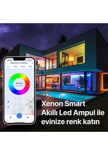 Xenon Smart Akıllı Wi-Fi Led RGB Akıllı Ampul Google Home ve Alexa Uyumlu Renkli Lamba X7021 3 Adet