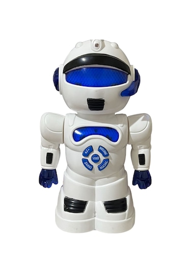 Robot Çarp Dön Sesli Işıklı 15 Fonksiyonlu Robot 25 Cm Mavi