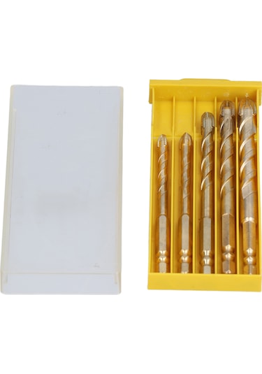 Singree 5 Parça Çelik Karbür Matkap Ucu Seti - Çapraz Mızrak Uçlu, Altıgen Saplı, Çini, Beton, Cam Ve Metal İçin Sıkıcı Matkap Aletleri