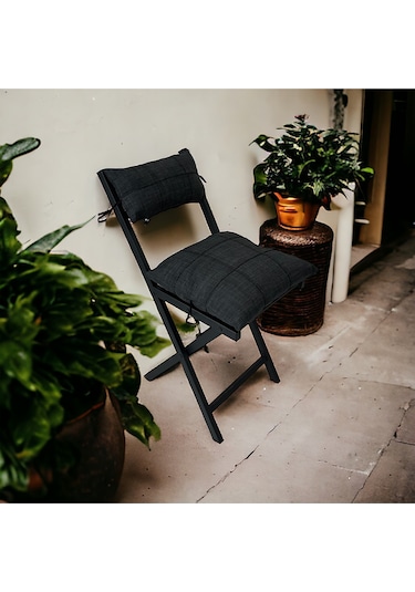 Modern Style Home Bahçe - Balkon, Iç Ve Dış Mekan Katlanır Metal Sandalye 3 Adet Antrasit