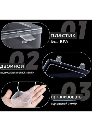 Kangvka Küçük Eşyaları Düzenlemek İçin Şeffaf Depolama Kutusu - 17cm Genişlik X 6cm Yükseklik - Ev/ofis Kullanıma Uygun Şeffaf