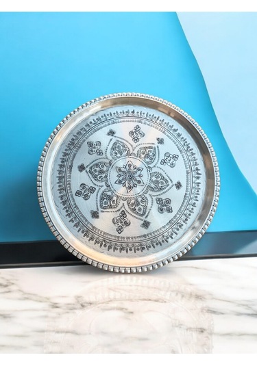 Dekorasyon Tepsi Bakır, İşlemeli Tepsi 55 Cm