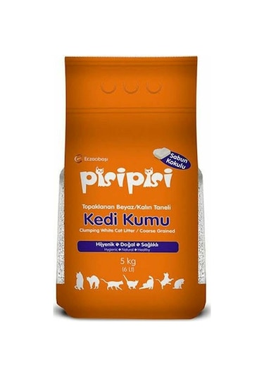 Eczacıbaşı Pisi Pisi Sabun Kokulu Kalın Taneli Bentonit Kedi Kumu 2 x 5 KG