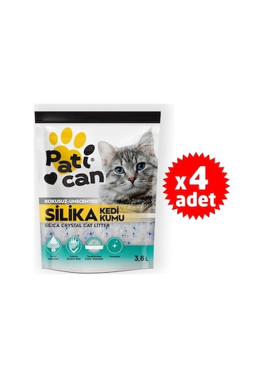 Patican Silika Kristal Kedi Kumu 4 x 3800 ML