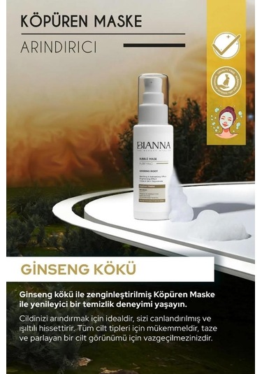 Bianna Bubble Ginseng İçerikli Köpüren Yüz Maskesi 75 ML