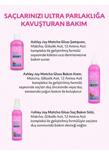 Ashley Joy Matcha Gloss Glikolik Asit İçeren Işıltı Ve Parlaklık Veren Şampuan 400 ML