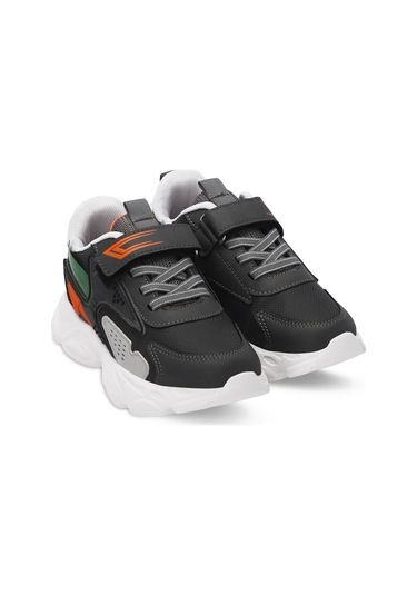 Slazenger NABIL Çocuk Cırt Cırtlı Koyu Gri Günlük Spor Ayakkabısı