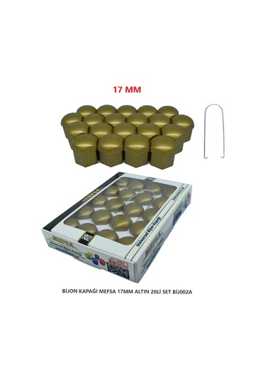 Bijon Kapağı Düz 17 Mm Altın 20 Li Set