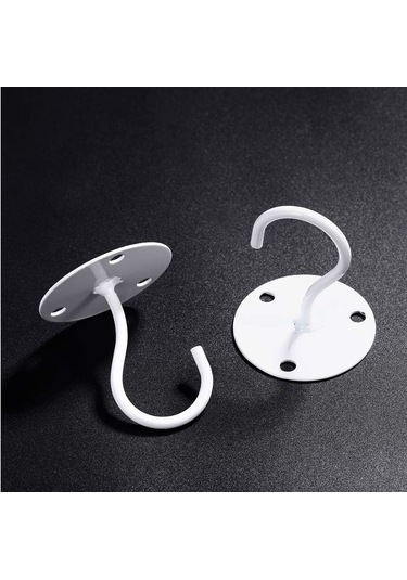 Maiyame Metal Duvar Kanca, 55 Pound Yük Taşıma, Bitki Sepetleri Fenerler Kuş Kafesleri İçin, 3-delikli Sağlam Tasarım, 2 Adet Beyaz Çok Renkli