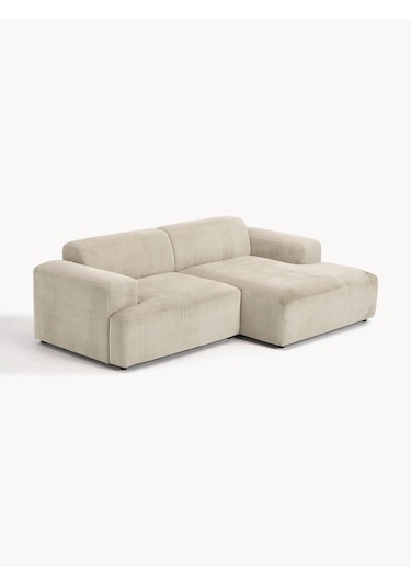 Most Mollista 2 Modül Sağ Köşe Koltuk Ekru Fitilli Kadife Kumaş Y