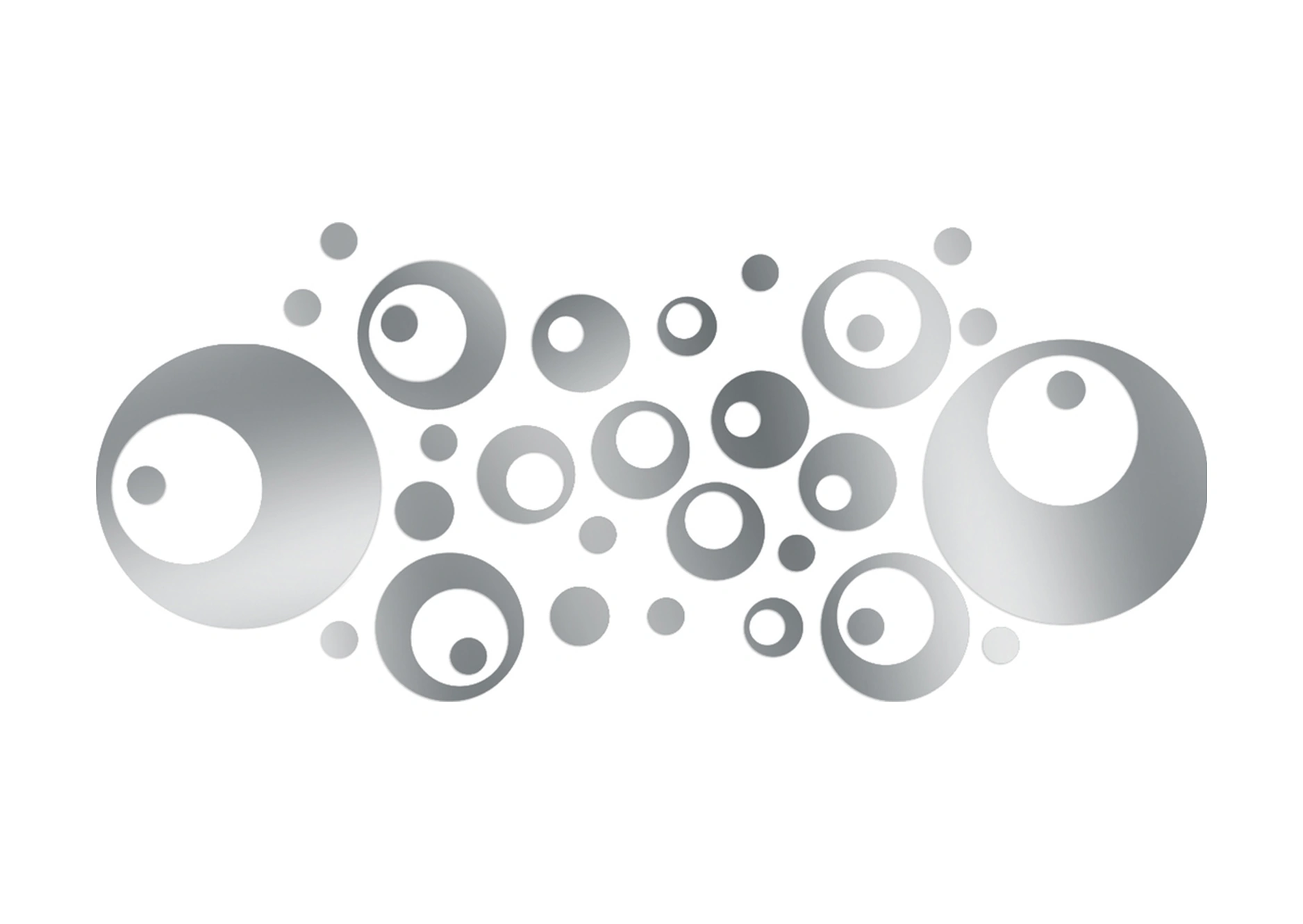 Dianziye 32 Adet/set Akrilik Yansıma Sticker, Ev Salonu Yatak Odası Dekorasyonu İçin, Gerekli Çift Taraflı Sticker İle, Gümüş Renkli Gümüş