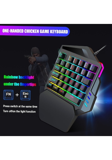 Maiyame Oyuncu Klavye Ve Fare Seti - Rgb Işıklı 35 Tuşlu Tek El Klavye İle 6400 Dpı Ayarı Oyuncu Fare Diğer