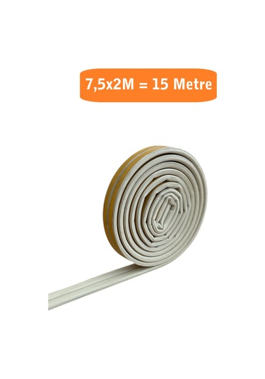 Homdep Kapı Pencere Fitili Yapışkanlı Beyaz Kapı Pencere Bandı Bantları 7,5x2 Metre 15 Metre 15 M