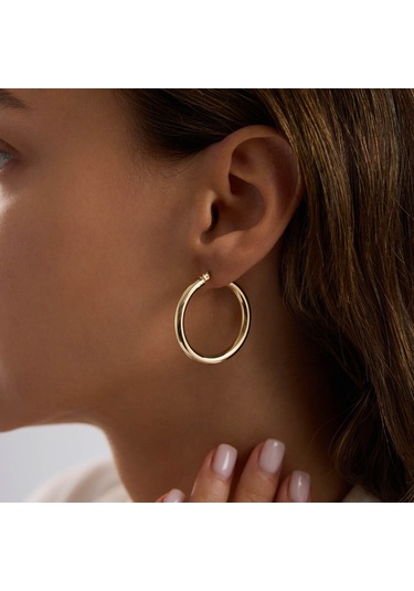 14k Altın Halka Küpe 3 Mm 3.3 Cm T14309 Renkli