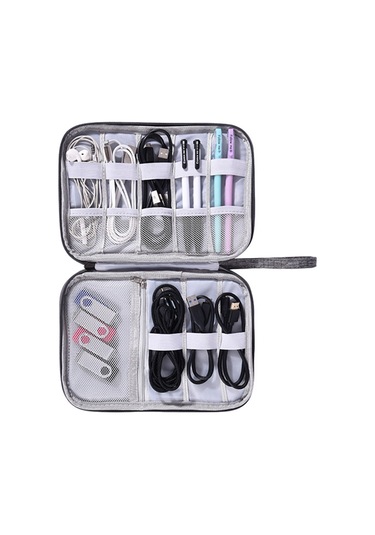 Yifomall Siyah Taşınabilir Usb Ve Kulaklık Saklama Çantası - Ev Ve Günlük Kullanım İçin Dayanıklı Materyalden Koruyucu Organizer