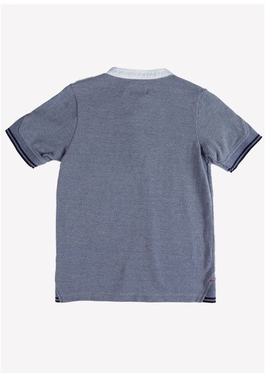 Organik Polo Yaka Erkek Çocuk T-Shirt Mavi