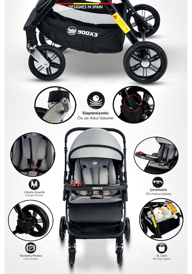 Baby Home 900 X3 Çift Yönlü Bebek Arabası