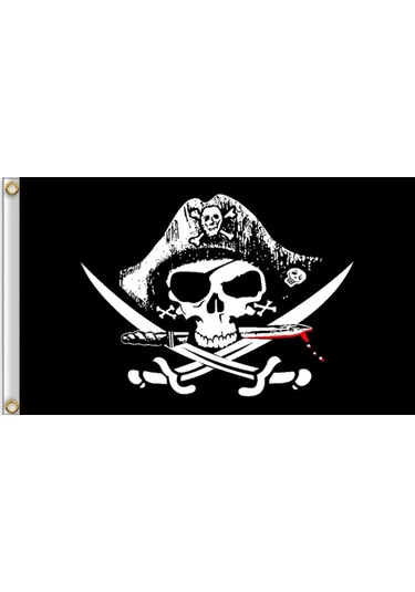 60x90cm Korsan İskelet Bayrağı For Hat Knife And Fork