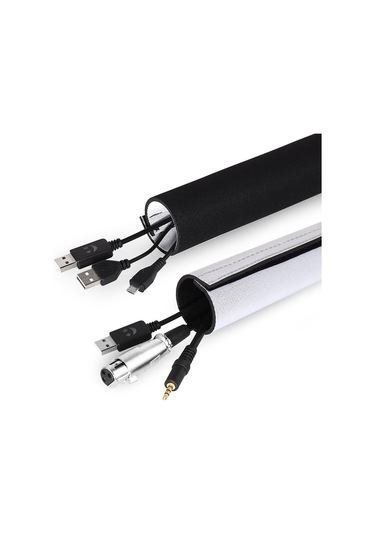 Geeksen Neopren Kablo Saklama Kılıfı - Tv, Bilgisayar Ve Buzdolabı İçin 203cm Dıy Kablolama Düzenleyici Siyah