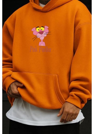 Pink Panter Baskılı Sweatshirt Turuncu