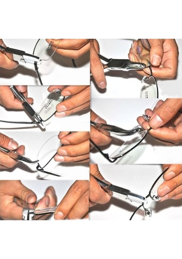 Pazly Yg-1008 Gözlük Tamir Aleti, Pense, Burun Ve Şakak Pedi, Paslanmaz Çelik, Dayanıklı, Kullanışlı, Kısa Boyutlu