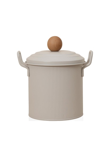 The Mia Stripe Bakliyat Ve Deterjan Saklama Kabı Bej Bej