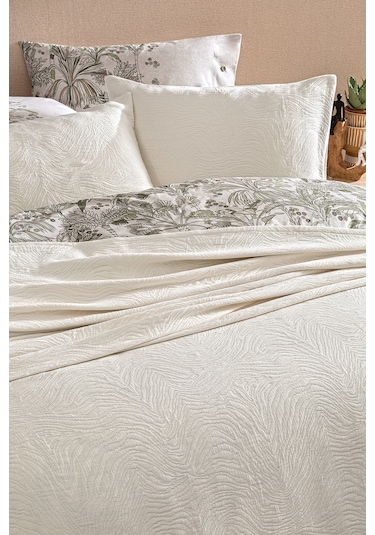 Puffy Arch Çift Kişilik Yatak Örtüsü Seti - Bej