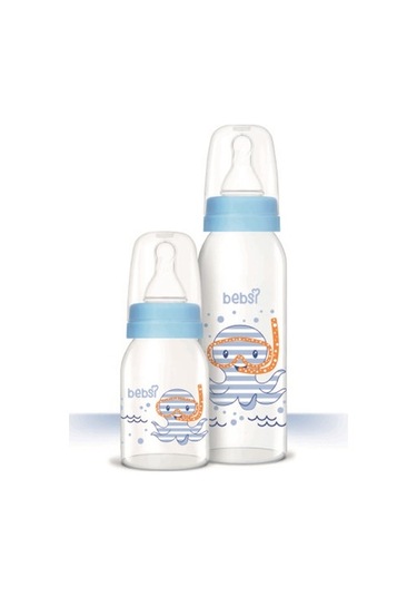 Bebsi Cam Biberon Seti Mavi - Pembe 250ml+125ml Karma 6lı Set