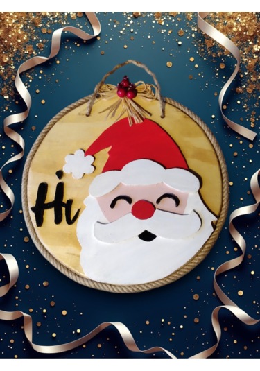 Yılbaşı Süsü El Yapımı Ahşap Kapı Ve Duvar Süsü Yılbaşı Hediyesi