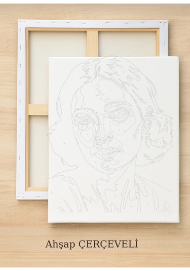 Denic Sayılarla Boyama Seti 40x50 Cm (Çıtalı) Fırça Boya Dahil Numaralı Tuval Sepet Mor Çiçekler